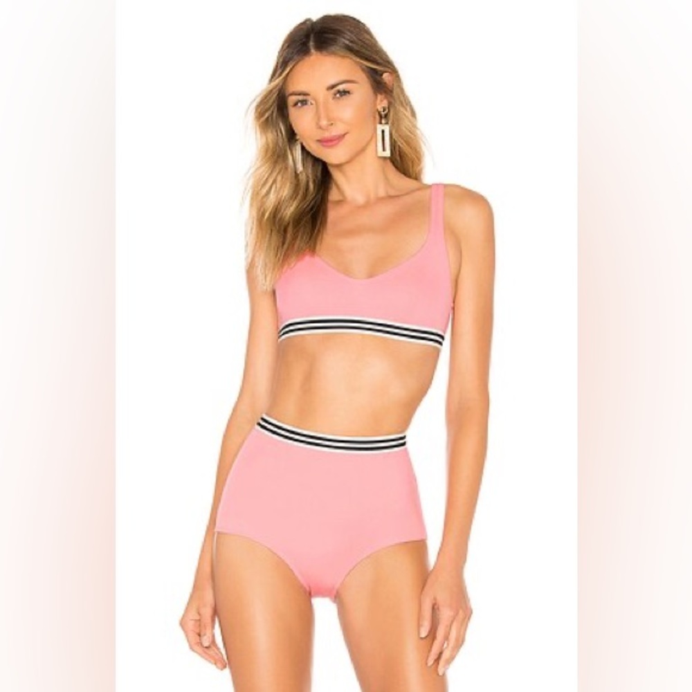 Solid & Striped Katie Flamingo Two Piece Swimsuit Swim Bikini Small